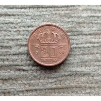 Werty71 Бельгия 20 сантимов 1954 Блеск Шахтёр Лампа