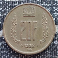 Люксембург 20 франков 1982 года, АU