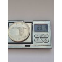 1 доллар Канада 1967 года, Королева Елизавета II (1953 - 2025). 100 лет Конфедерации Канада. Серебро 800. Монета не чищена. В45511