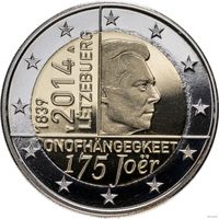 2 евро 2014 Люксембург 175 лет нации UNC из ролла
