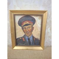 Картина . "Улыбающийся милиционер" ГОМАНОВ 1984 г.