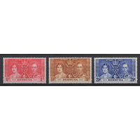 1937 Бермуды** Коронация серия 3 марки