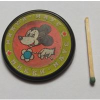 Значок стерео, переливашка из СССР, Микки Маус