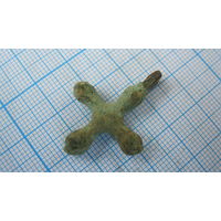 Крестик старинный, нательный. Бронза, литье.