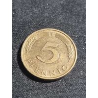 ФРГ 5 пфеннигов 1977 F