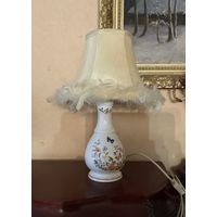 Лампа настольная Aynsley Бабочки Цветы фарфор Англия винтаж