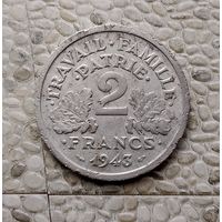 2 франка 1943 года Франция. Режим Виши.
