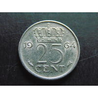 Нидерланды 25 центов 1964 г.