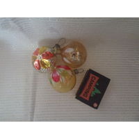 Прозрачные небольшие желтые шары, 3 шт. Торги с 1 руб.