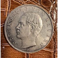 Монета 3 марки 1912 год. Бавария. Германская империя. Отто I.