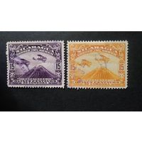 НИКАРАГУА\371с\ 1931\1937  Mi 536 796 Авиапочта Самолеты над Момотомбо