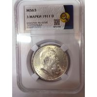 3 марки 1913 Луитпольд - регент Баварский ms 63