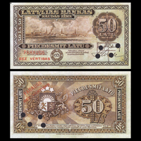 [КОПИЯ] Латвия 50 лат 1924г. (образец) водяной знак