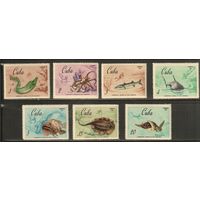 Куба-1967(Мих.1344-1350) , **   , Морская  Фауна , Рыбы, Черепахи(полная серия)
