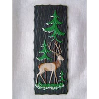 Панно декоративное "Лесной олень" (СССР, 1980-ые гг.)