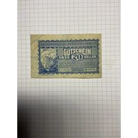 20 геллеров (нотгельды) Австрия.-2412