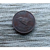 Werty71 Великобритания 1 фартинг 1947 Георг 6 Крапивник Птица