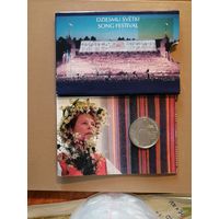 Латвия 2-я республика, 1 лат, 2008 год "Песенный фестиваль", KM# 93