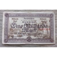 Werty71 Германия 1 миллиард марок 1923  банкнота Гамбург гроссгельд
