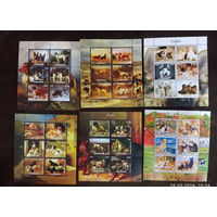 СЕРИЯ БЛОКОВ  СОБАКИ КОШКИ  фауна   MNH