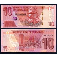 Зимбабве 10 долларов 2020 г. (P-W103, UNC)