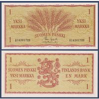 Финляндия, 1 марка 1963 г., P-98a(33) (AI, пшеница), UNC