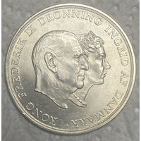 Монета 5 крон 1960 год. Серебряная свадьба. Дания. Король Фредерик IX .