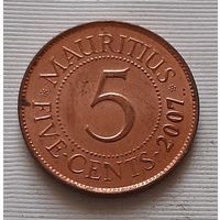 5 центов 2007 г. Маврикий