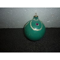 Старая Ёлочная игрушка . Расписной шар. Толстое стекло. СССР.