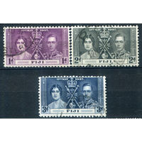 Британские колонии - Фиджи - 1937г. - коронация короля Георга VI и королевы Елизаветы - 3 марки - полная серия, гашёные [Mi 89-91]. #2-Bc-50-A-1