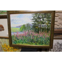 Авторская работа Н.И. Лихоненко "Цветы луговые" размер по подрамнику 40Х50, размер по раме 65Х53, холст, масло, оформлена в раму