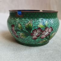 Пепельница в стиле клуазоне, латунь/эмаль. Китай 1950-е г.г.