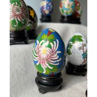 Статуэтка Яйцо Клуазоне клуазонне Перегородчатая эмаль с подставкой 6,5 х 4,5см