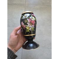 Винтажная алюминиевая ваза с росписью