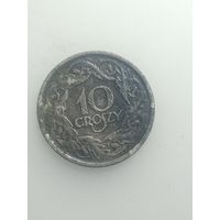 Польша 10 грошей  1923 года .