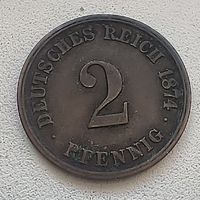 Германия 2 пфеннига, 1874 С  4-4-10