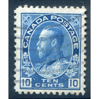 Британские колонии - Канада - 1922/25г. - король Георг V, 10 с, син - 1 марка - гашёная [Mi 112]. #3-WB-82-A-1