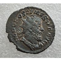 Император Постум 260-269 гг. н. э. Фидес со штандартами. Антониниан, двойной денарий. Серебро. /12