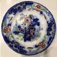 Антикварная тарелка 19 век Англия ручная роспись