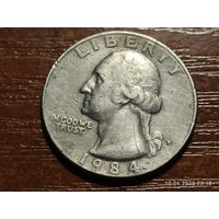 США 25 центов квотер 1984