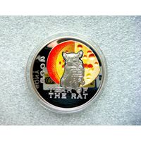 1 доллар 2007. Ниуэ. Восточный календарь. 2008 Год Крысы. Мышь с сыром. Серебро 925