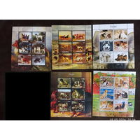 СЕРИЯ БЛОКОВ  СОБАКИ КОШКИ  фауна   MNH
