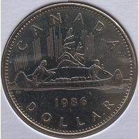 Канада 1 доллар 1986 г. В холдере