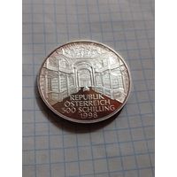 500 шиллингов 1998 года. Книгопечатание. Ag 925. 24 гр.