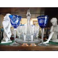 - Графин Поднос Рюмки-4 шт Бокалы-2 шт Германия 1950-ые.