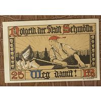 Нотгельд 25 пфеннигов 1921 год. Шмёльн. Веймарская республика