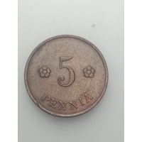 Финляндия 5 пенни 1938 года .