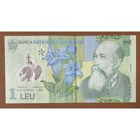 Полимерная банкнота Румыния 1 лей 2005 Монастырь Куртя-де-Арджеш