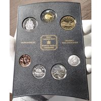 Канада, годовой набор из 8 монет 1 2 5 10 25 50 центов и 1, 2 доллара 2002 г, в кейсе, UNC