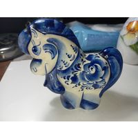 Лошадь гжель , ручной работы .